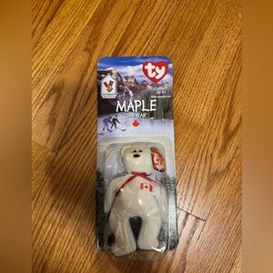 Ty Maple the Bear in White and Red